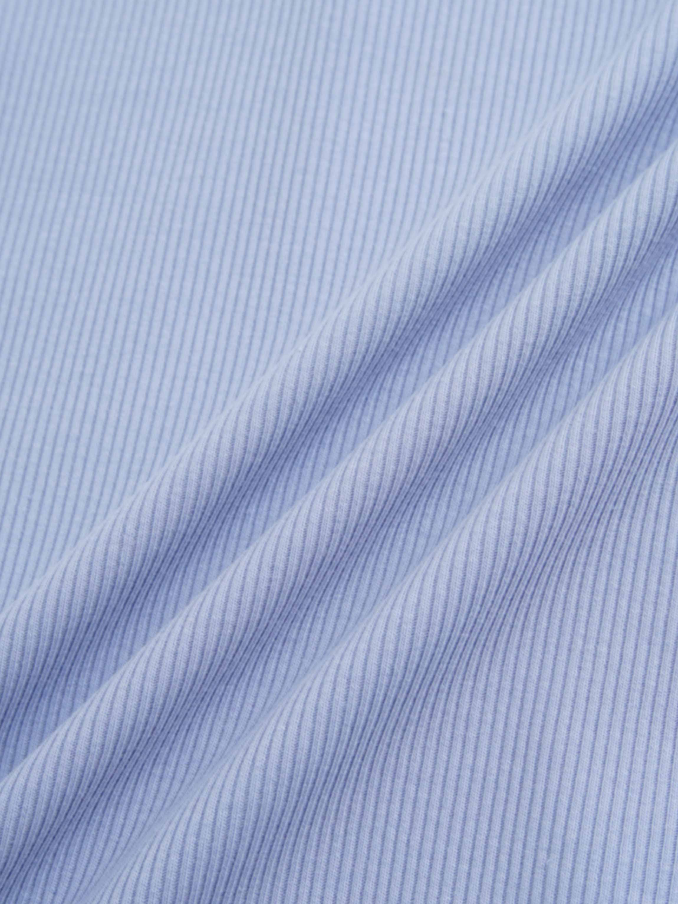 Ribbed Half Zip Hoodie Tee-Sky Blue