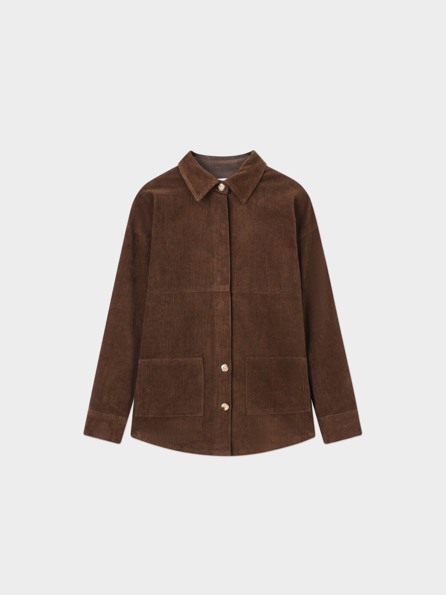 Corduroy Shacket-Brown