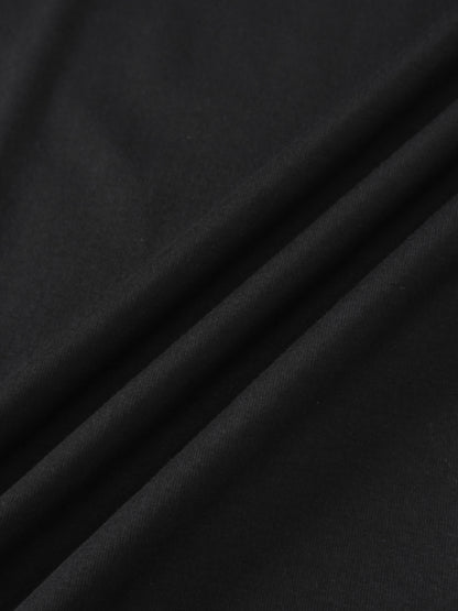 Side Tie T-Shirt Dress-Black