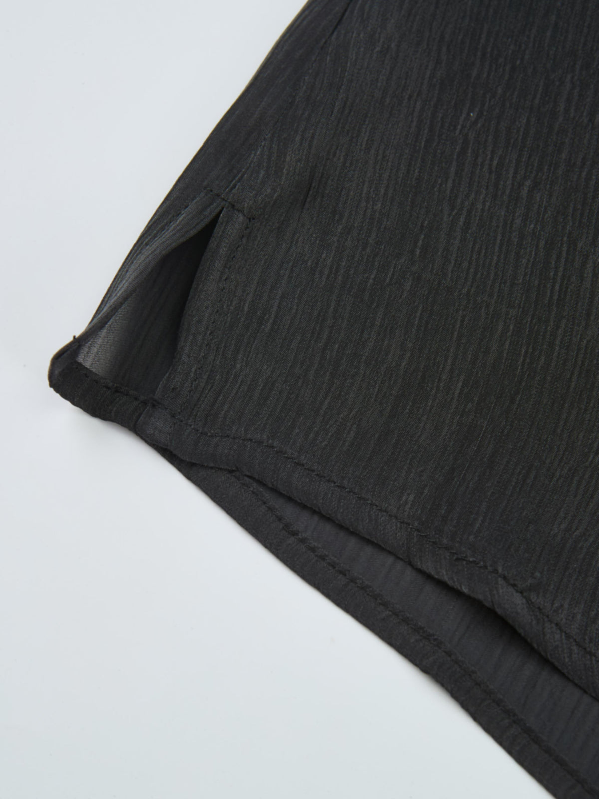 Textured Shimmer Center Bow Blouse - Black