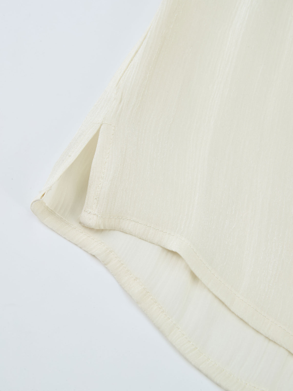 Textured Shimmer Center Bow Blouse - Cream