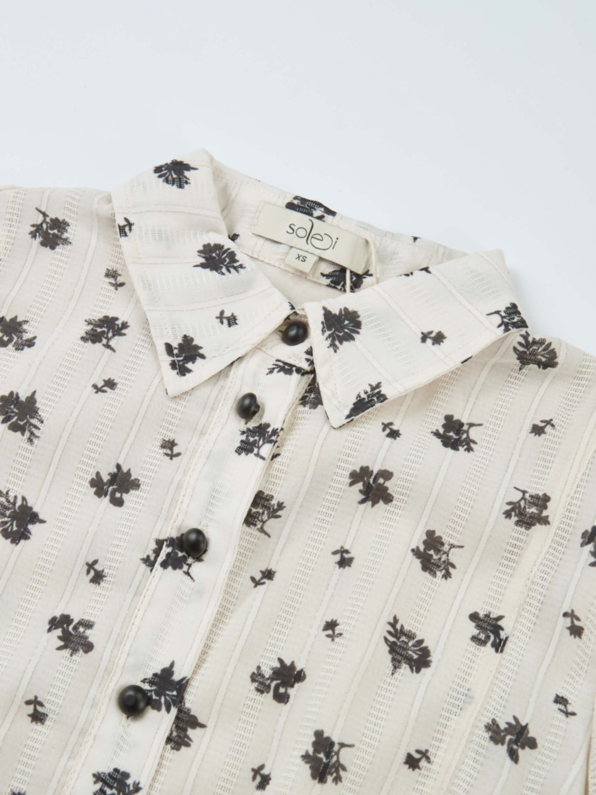 Black Floral Shimmer Blouse - Black Floral