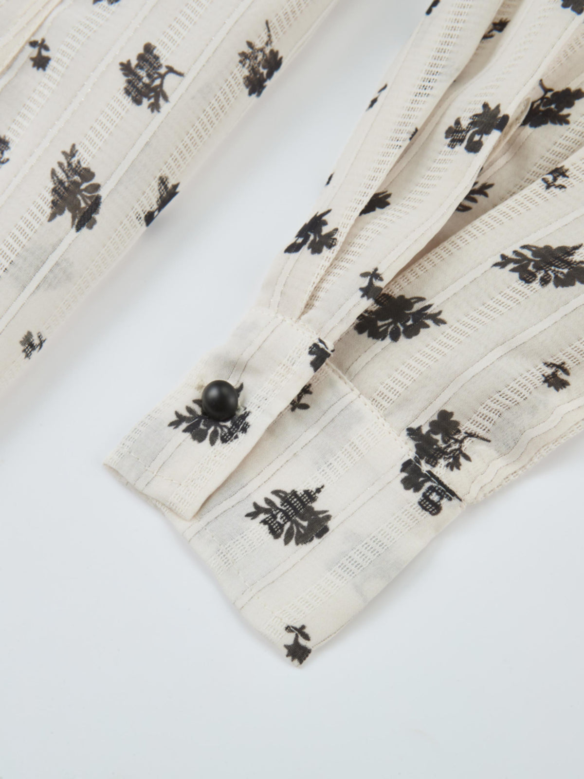 Black Floral Shimmer Blouse - Black Floral