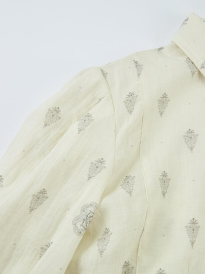 Sheer Medallion Blouse - Medallion