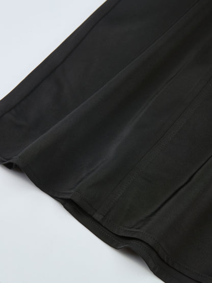 Cape Sleeve Maxi Shirtdress - Black