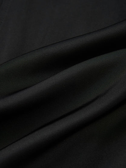 Cape Sleeve Maxi Shirtdress - Black
