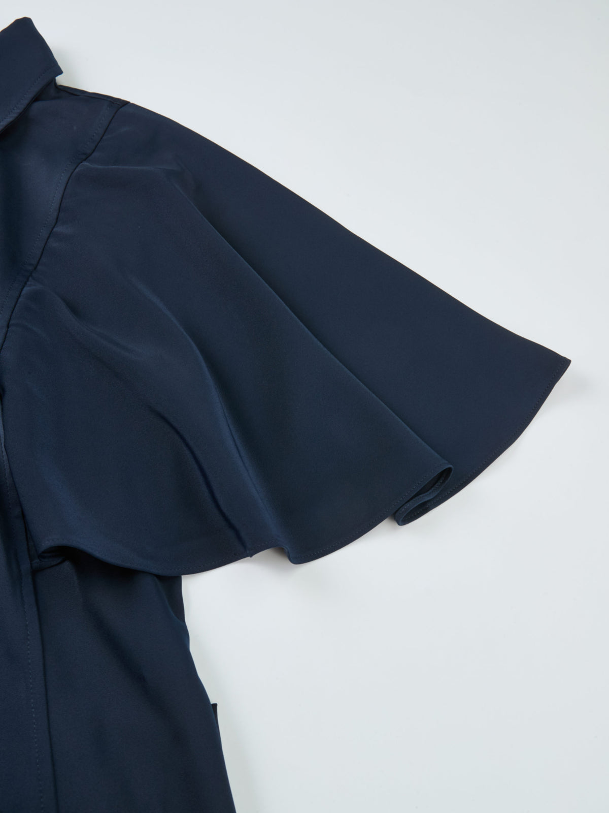 Cape Sleeve Maxi Shirtdress - Blue
