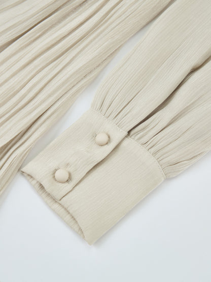 Embellished Yoke Dress - Cream
