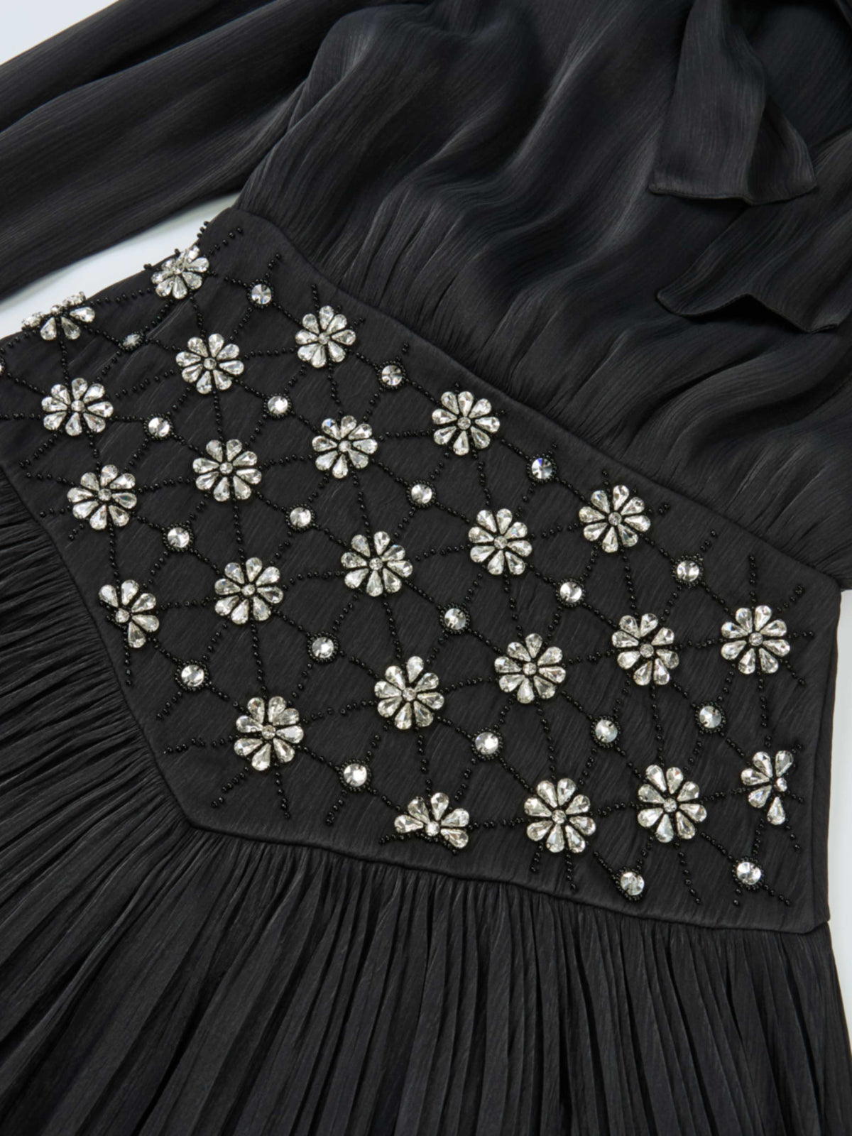 Embellished Yoke Dress - Black
