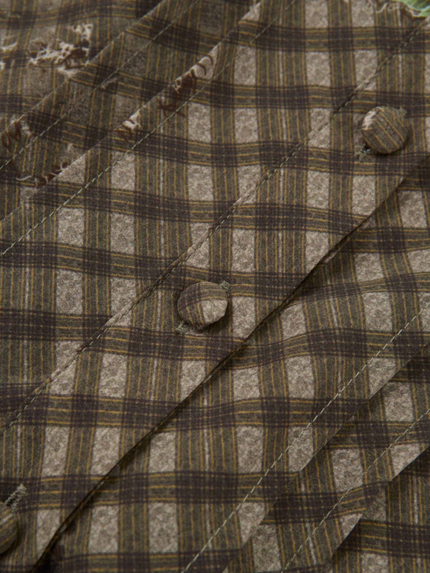 Collared Ruched Back Long Sleeve Shirtdress - Plaid Floral