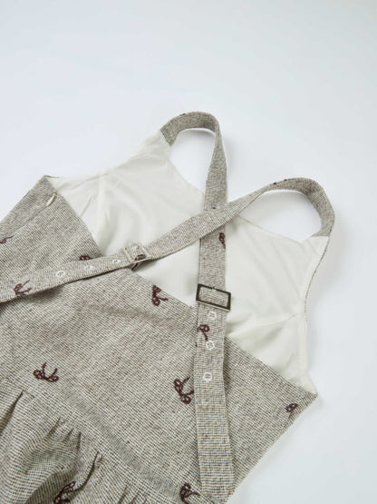 Buckle Detail Prairie Jumper - Brown