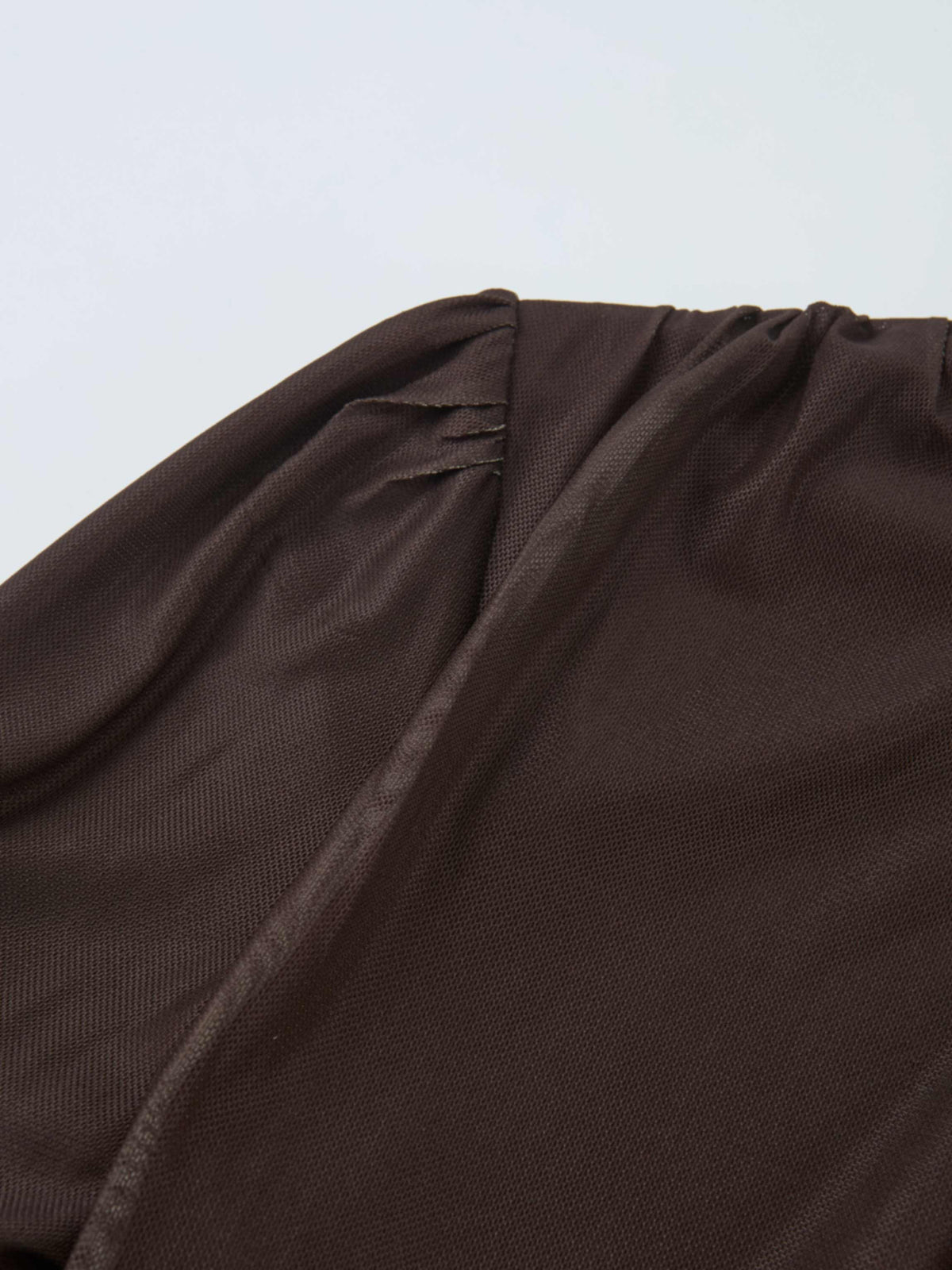 High Neck Mesh Printed Top - Brown Floral
