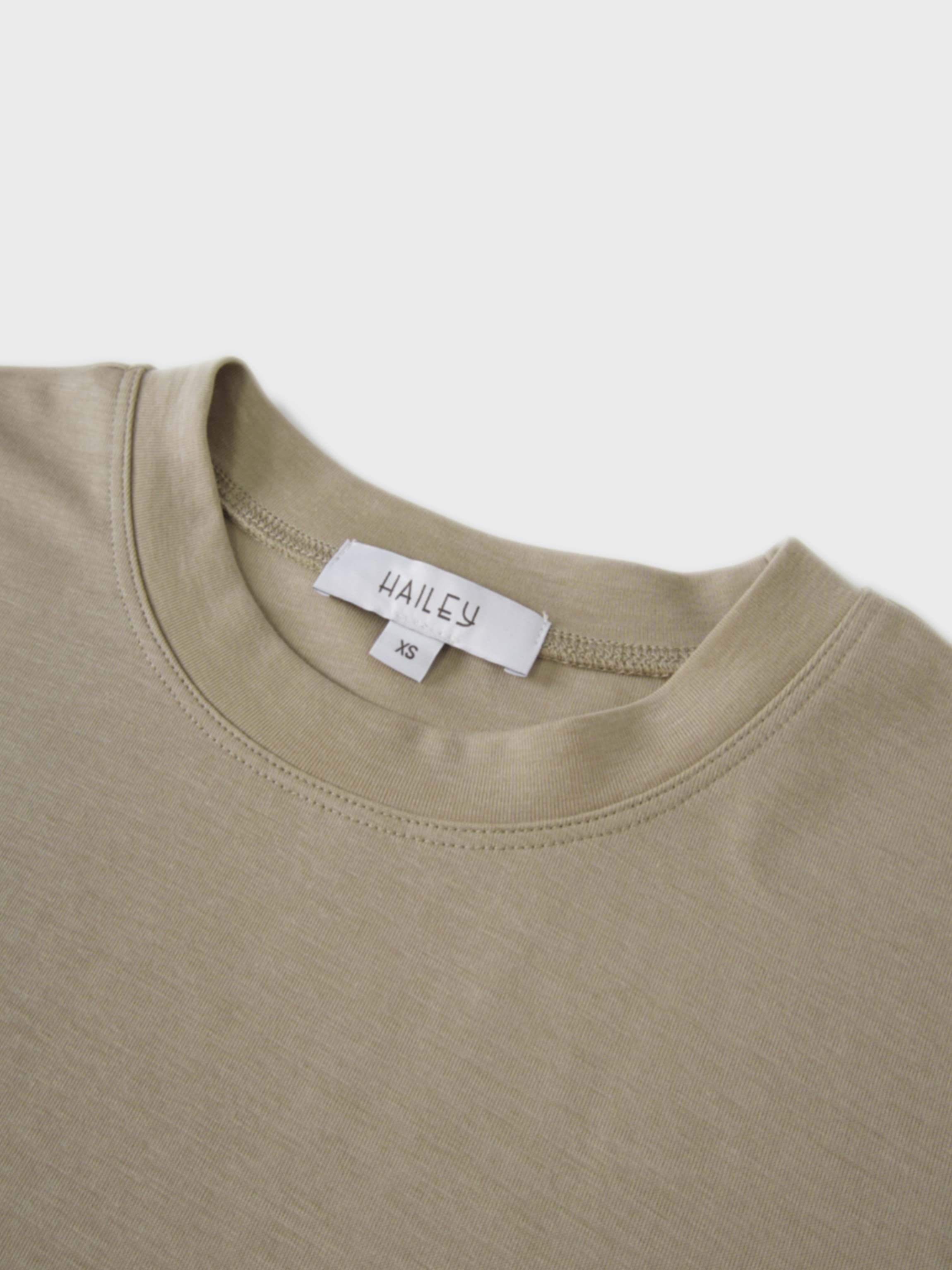 Side Tie T-Shirt Dress-Fawn