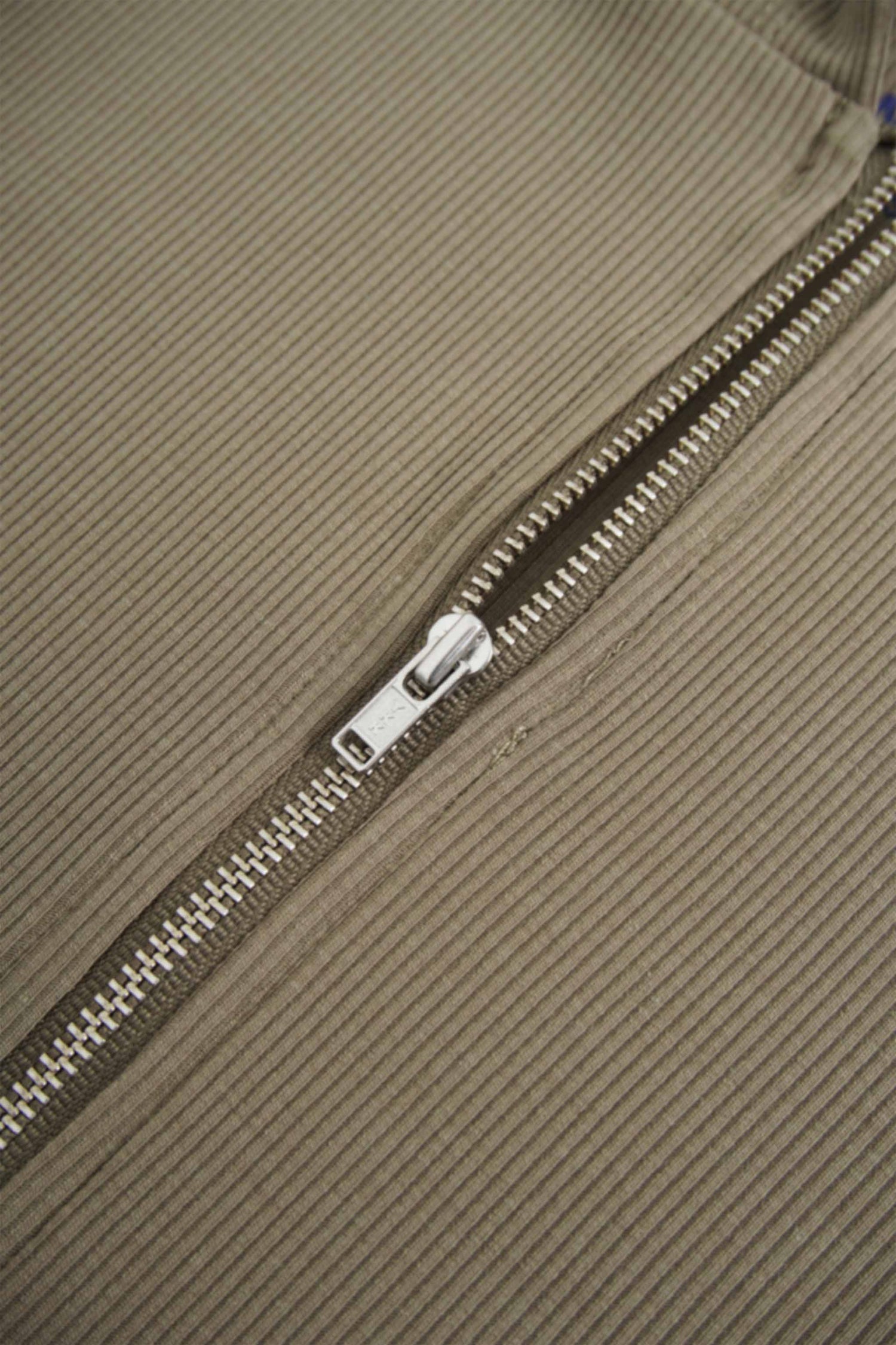 Ribbed Half Zip Hoodie Tee-Camouflage Green