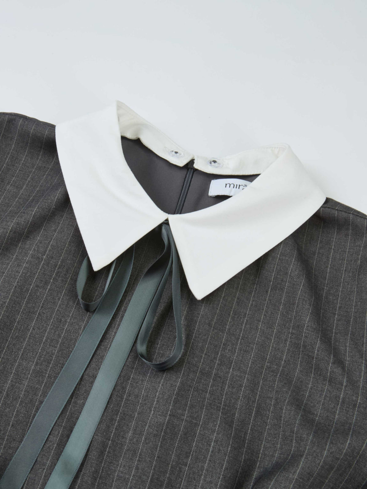 Pinstripe Overlay Dress - Grey Pinstripe