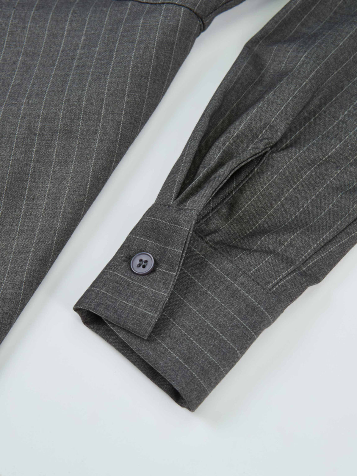 Pinstripe Overlay Dress - Grey Pinstripe