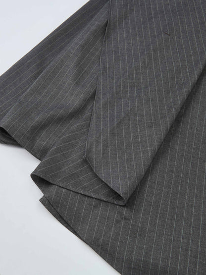 Pinstripe Overlay Dress - Grey Pinstripe