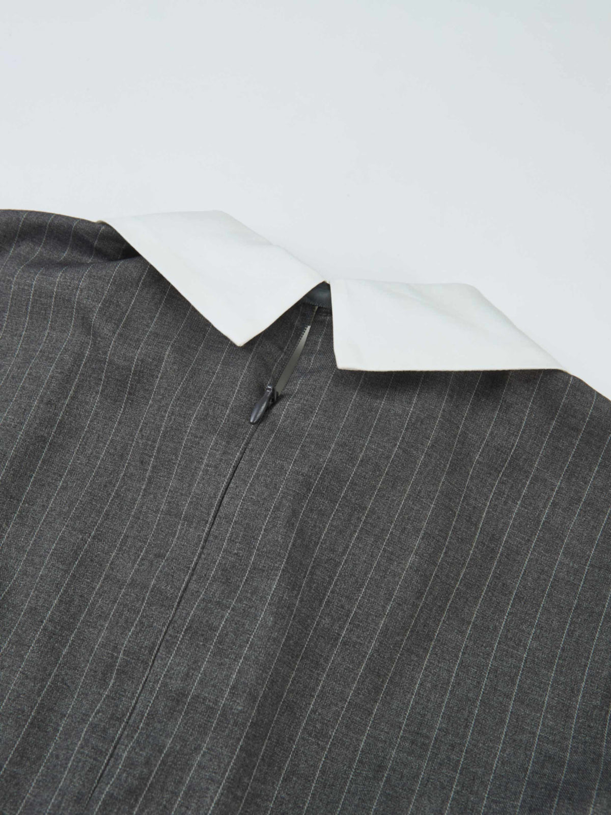 Pinstripe Overlay Dress - Grey Pinstripe