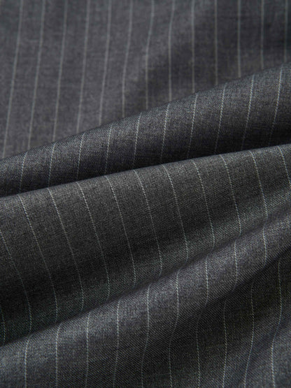 Pinstripe Overlay Dress - Grey Pinstripe