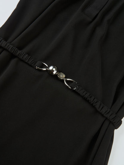 Lace Detail Dress - Black