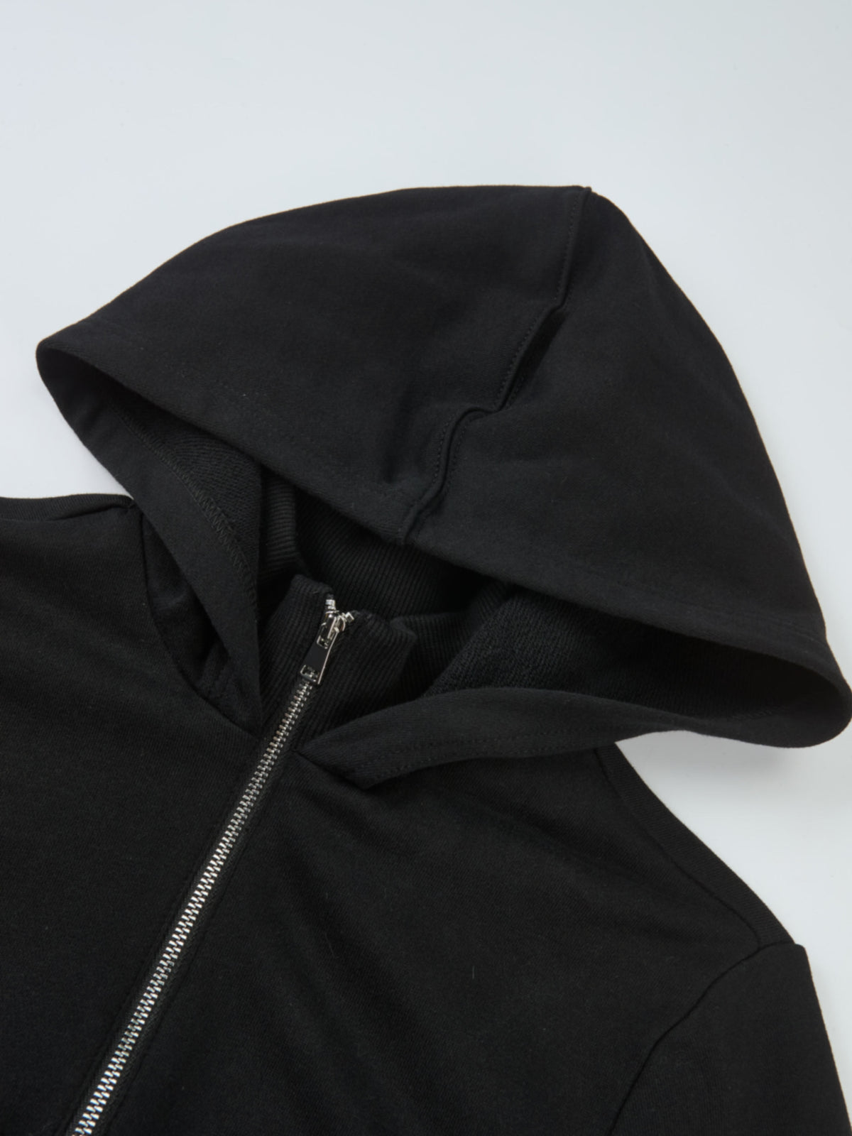 Hooded Sweatshirt Dress - Black