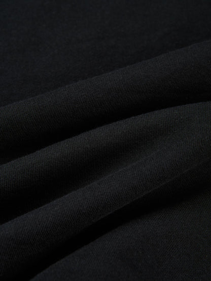 Hooded Sweatshirt Dress - Black