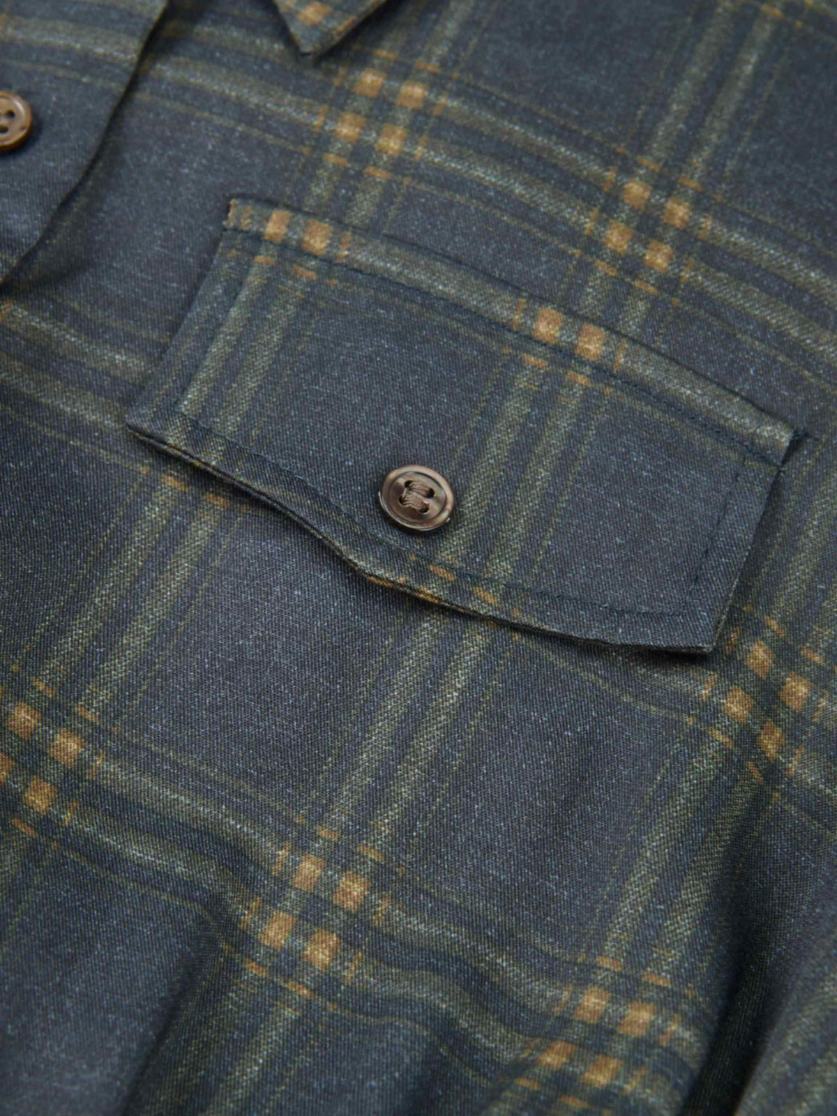 Full Maxi Plaid Shirt Dress - Grey/Yellow