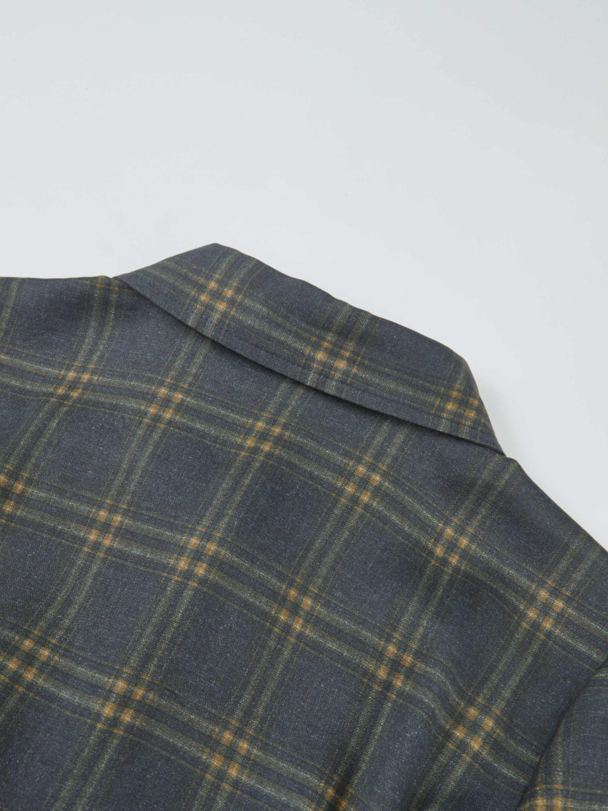 Full Maxi Plaid Shirt Dress - Grey/Yellow