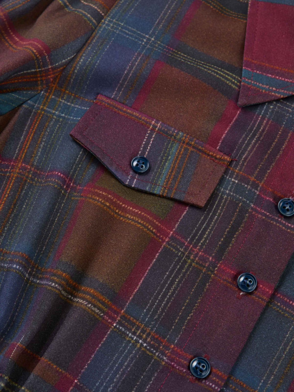 Maxi Plaid Shirt Dress - Multi Color