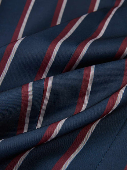 Crop Gold Button Jacket - Navy Stripe