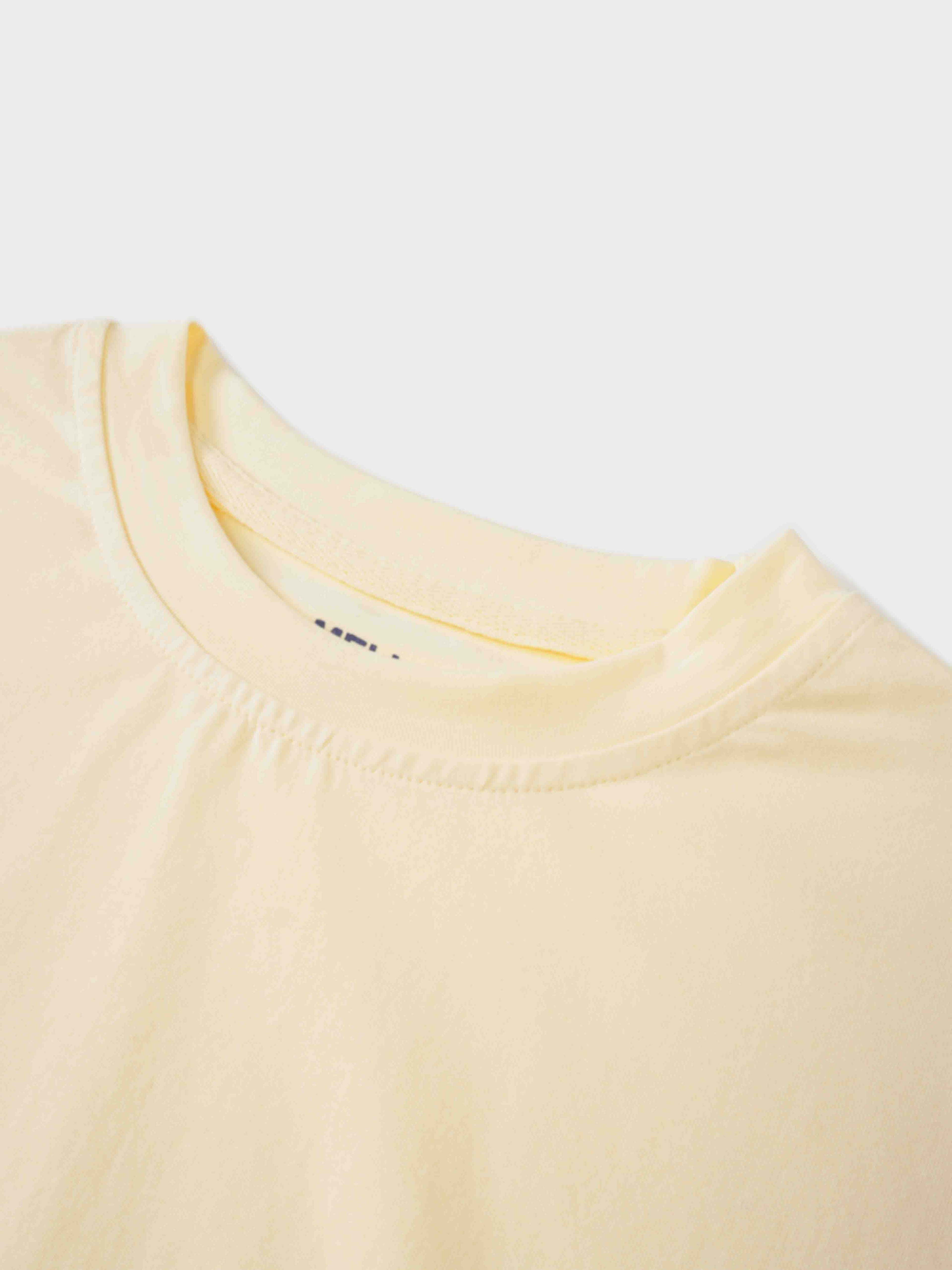 Oversized Rounded Hem T-Shirt-Yellow