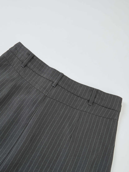 Front Pocket Button Skirt - Dark Grey
