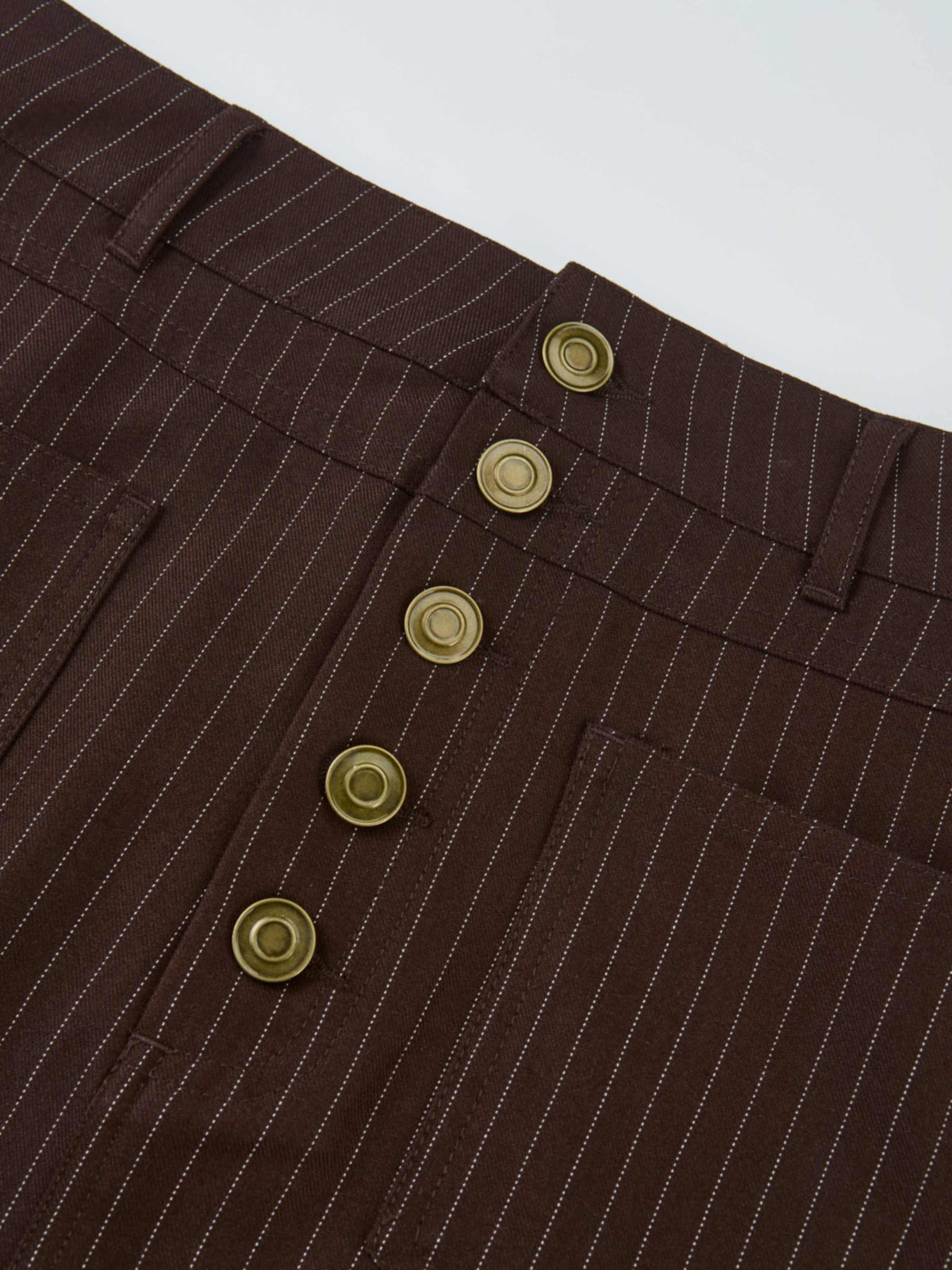 Front Pocket Button Skirt - Dark Brown