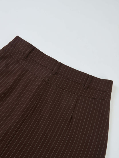 Front Pocket Button Skirt - Dark Brown