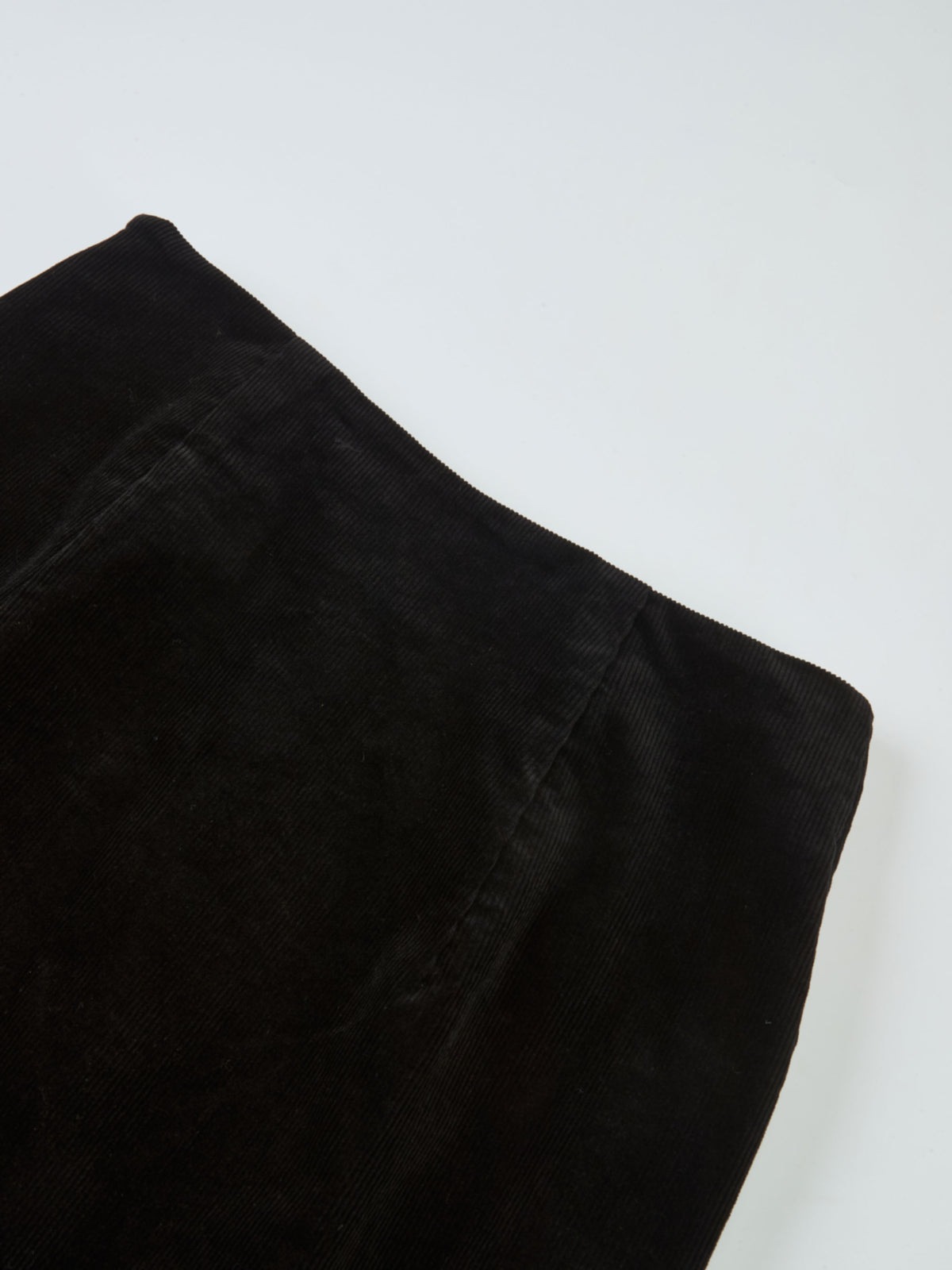 Chain Detail Corduroy Skirt - Black