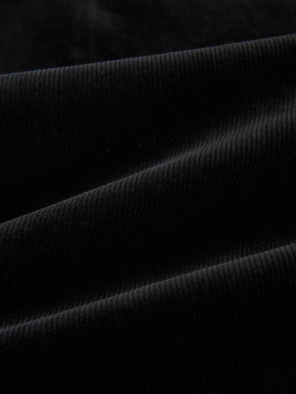 Chain Detail Corduroy Skirt - Black