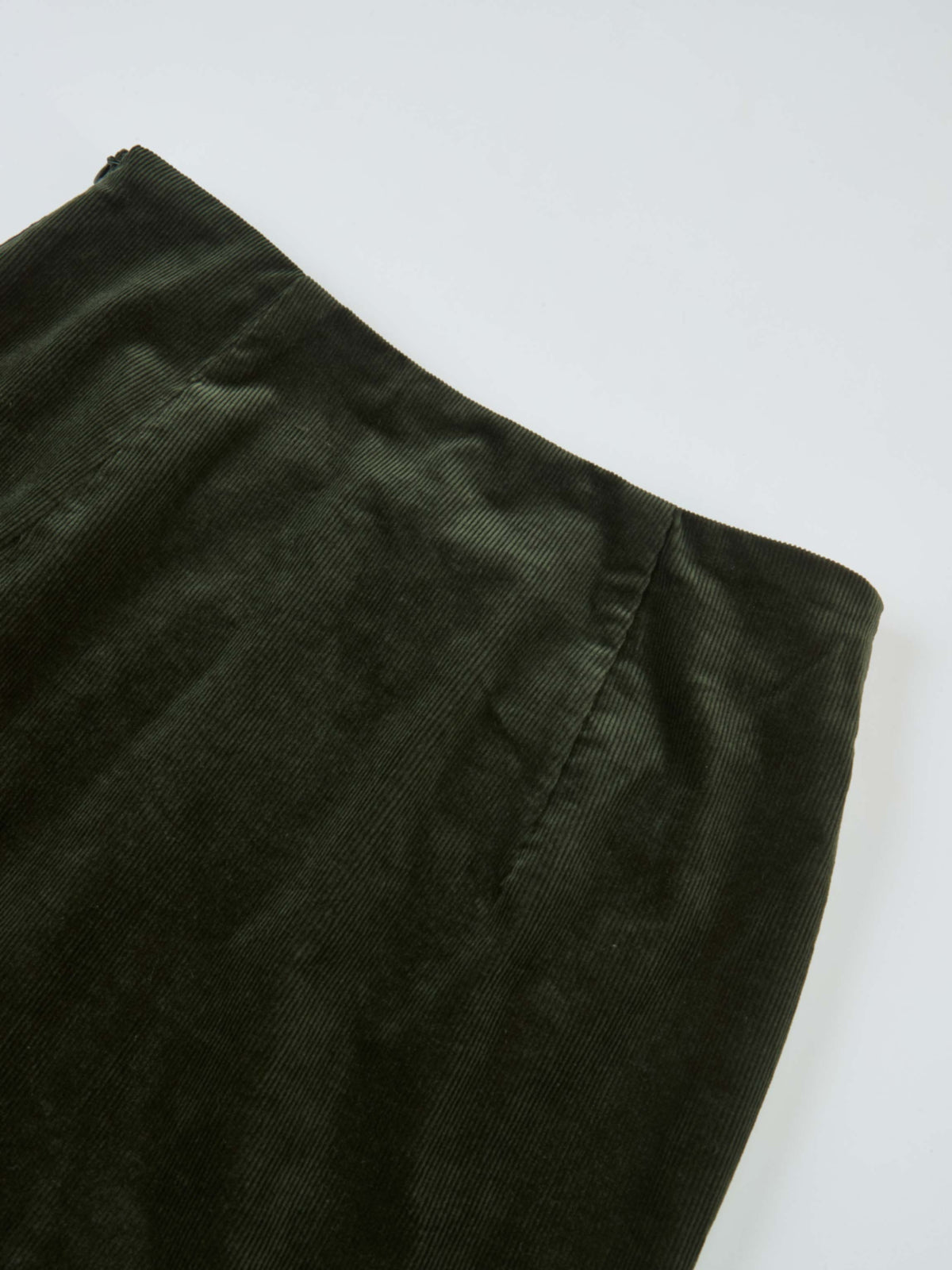 Chain Detail Corduroy Skirt - Emerald Green