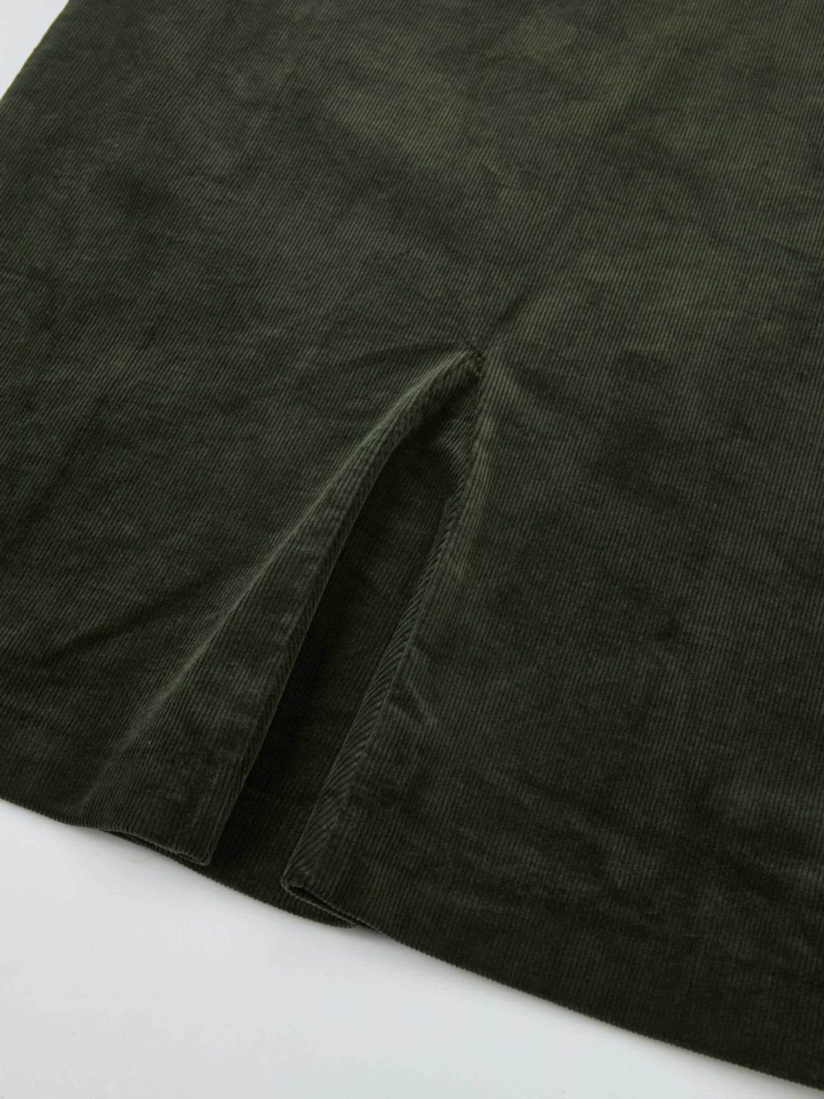 Chain Detail Corduroy Skirt - Emerald Green