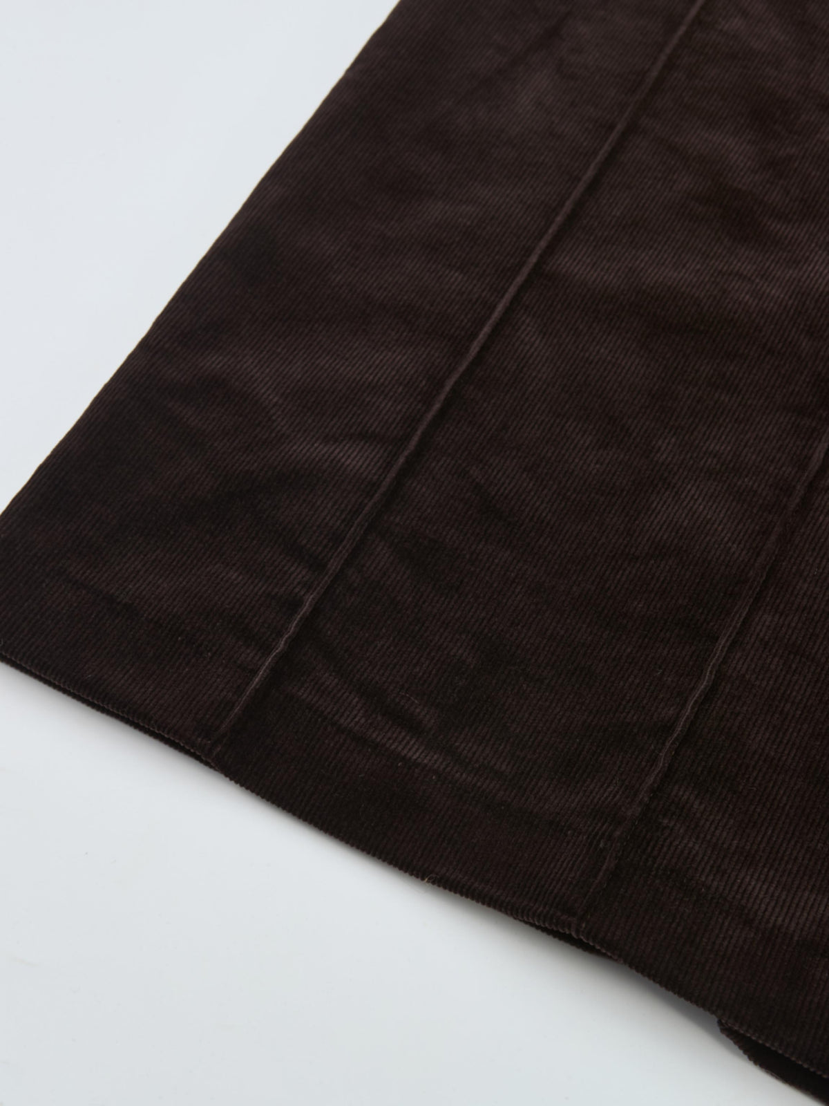 Chain Detail Corduroy Skirt - Brown