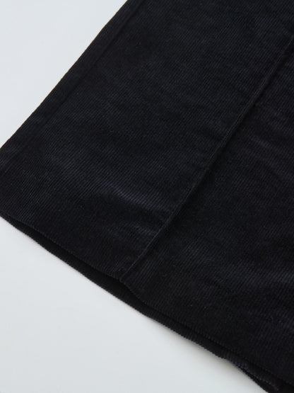 Chain Detail Corduroy Skirt - Navy