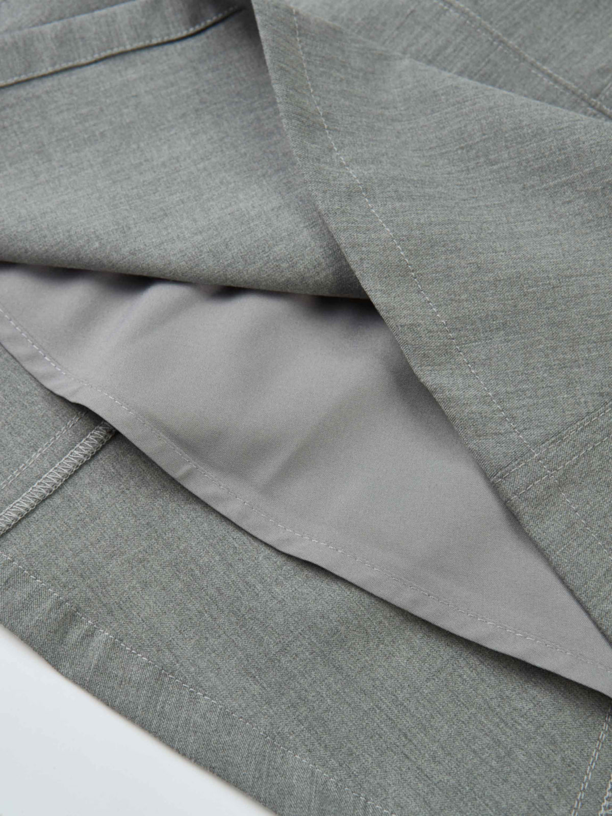 High Waisted Seamed Skirt - Grey