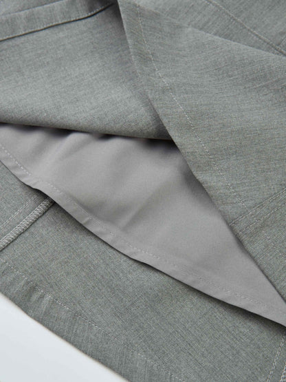 High Waisted Seamed Skirt - Grey