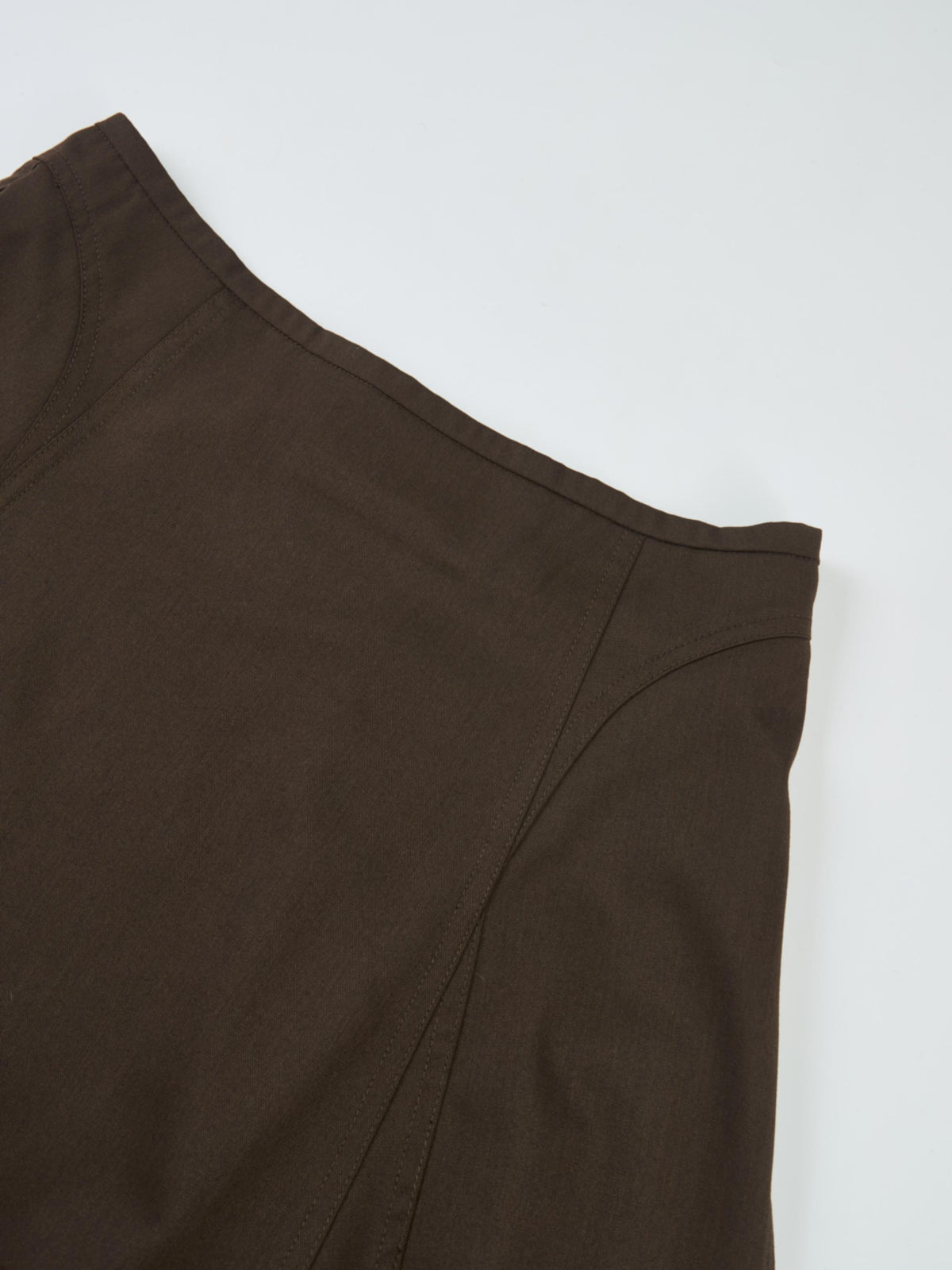 High Waisted Seamed Skirt - Chocolate Brown
