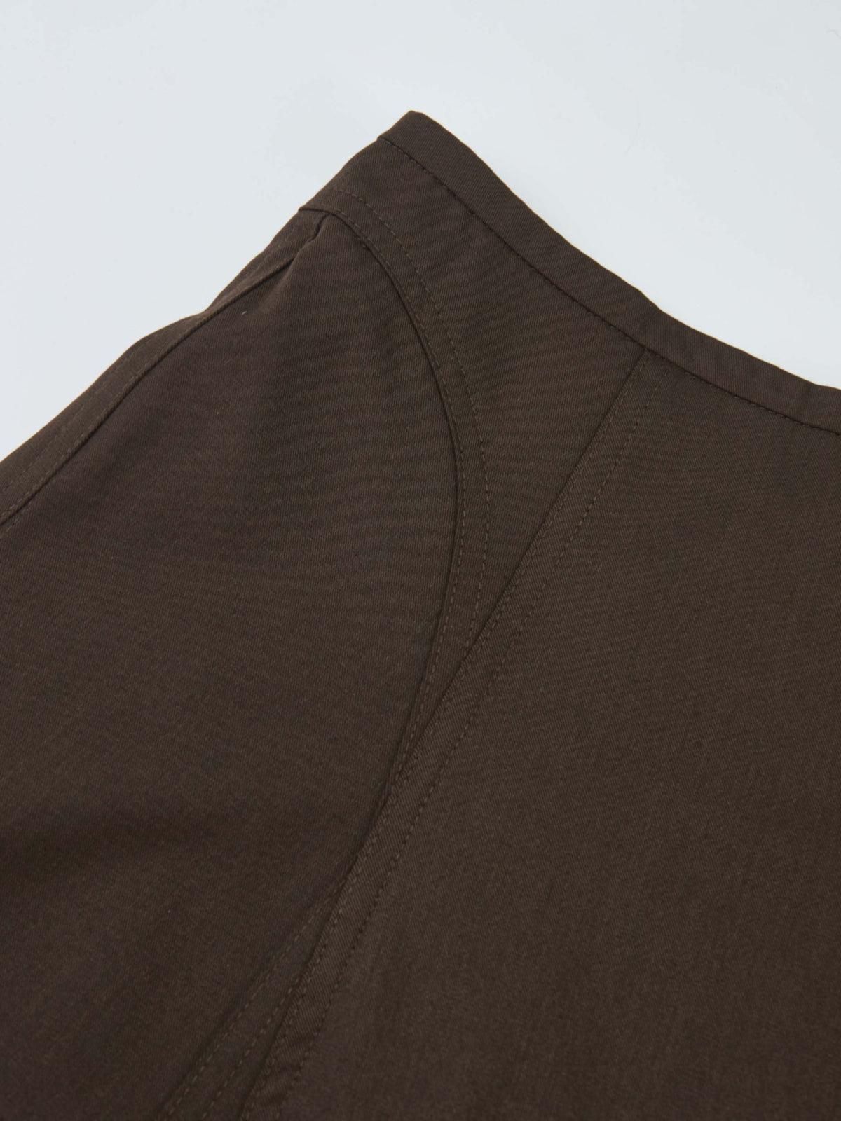 High Waisted Seamed Skirt - Chocolate Brown