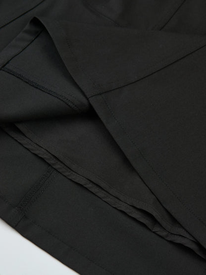 High Waisted Seamed Skirt - Black