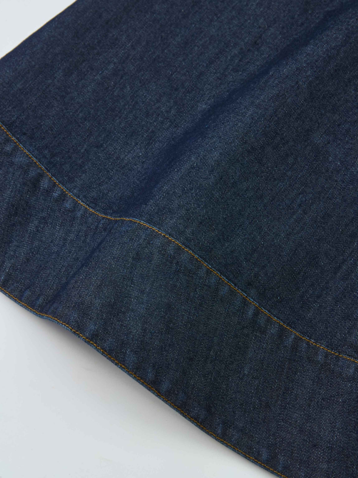 Belted Full Denim Skirt - Blue