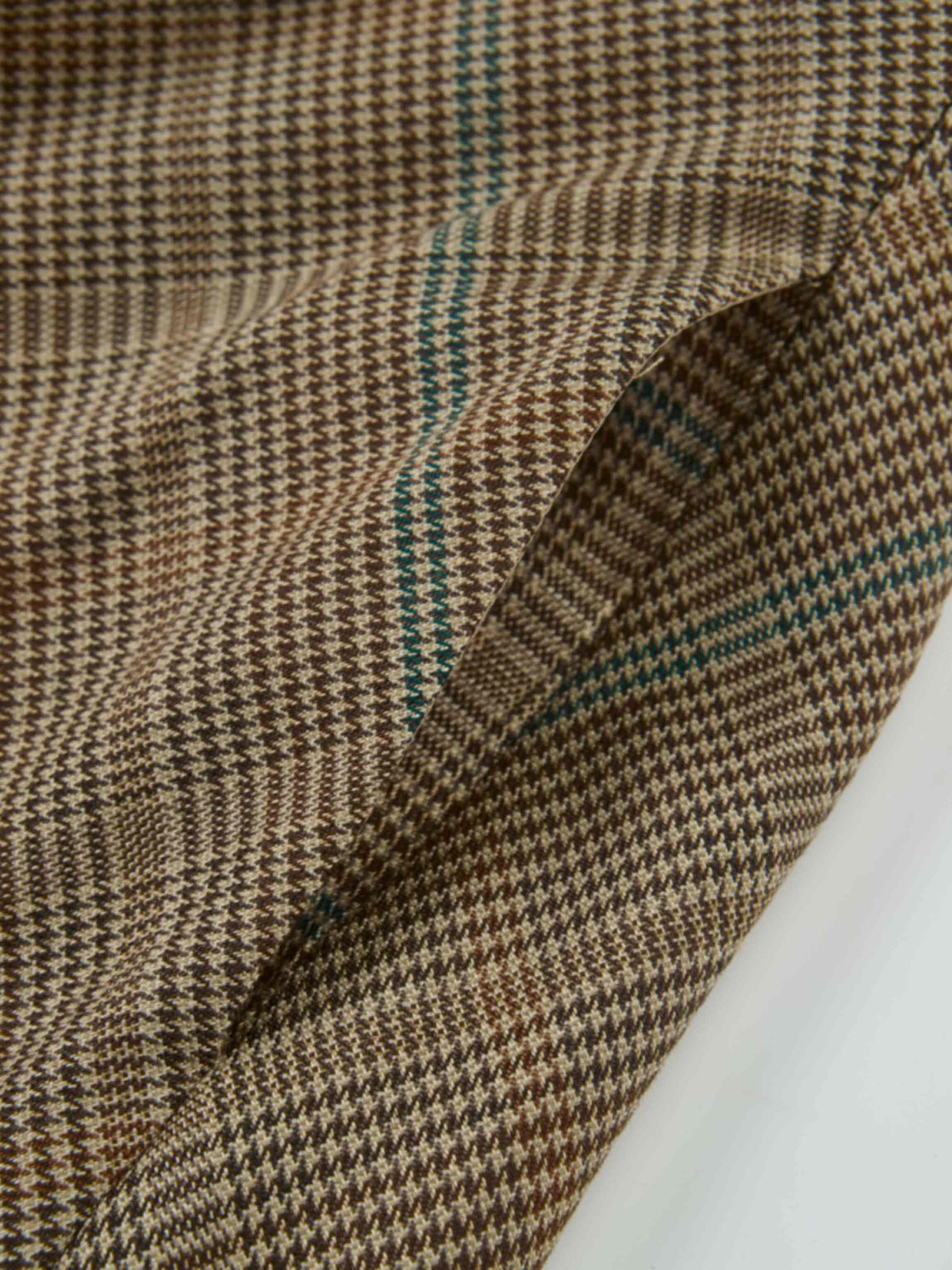Full Circle Waisted Skirt - Brown Herringbone Plaid