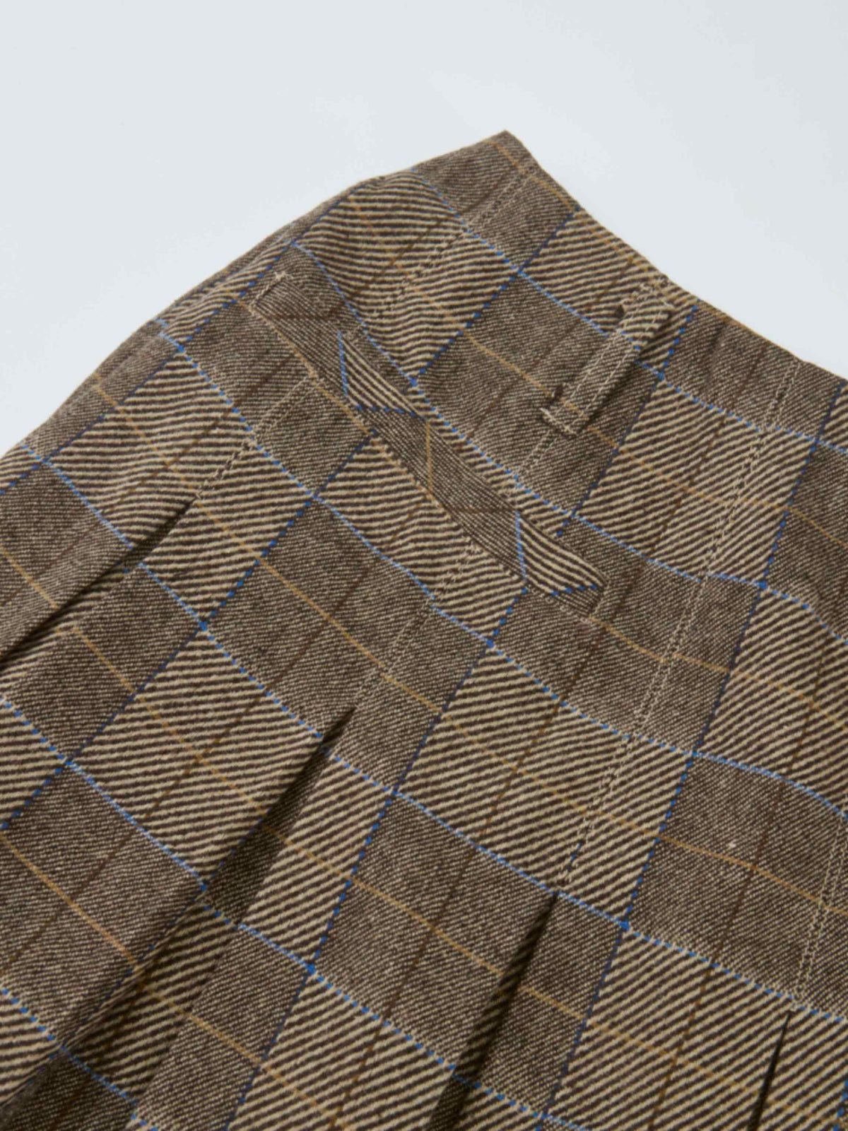Plaid Pleat Pocket Skirt - Brown Plaid