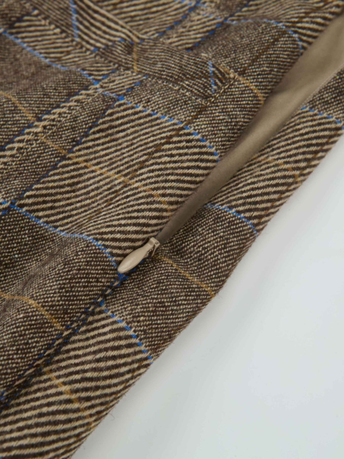 Plaid Pleat Pocket Skirt - Brown Plaid