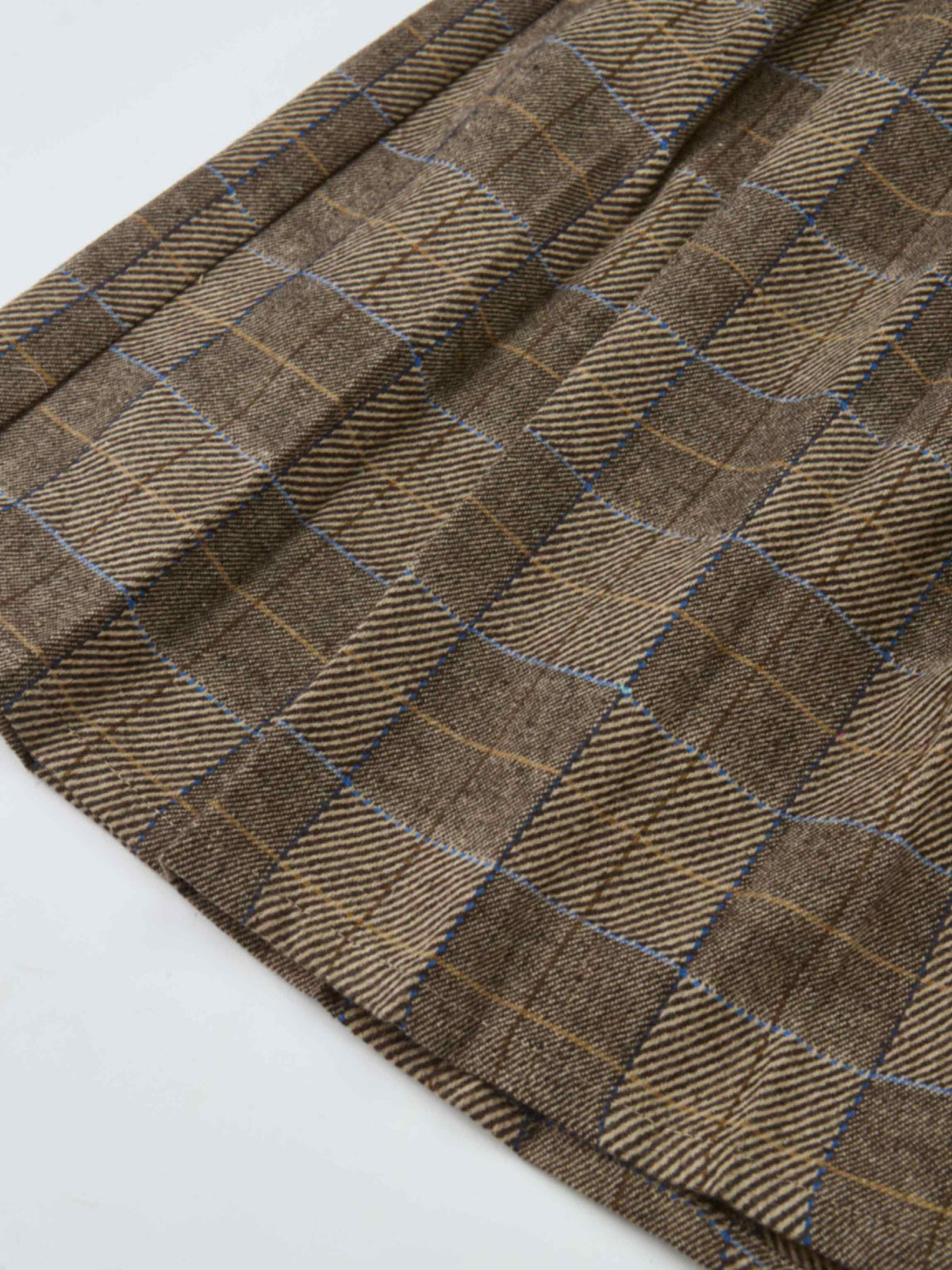 Plaid Pleat Pocket Skirt - Brown Plaid
